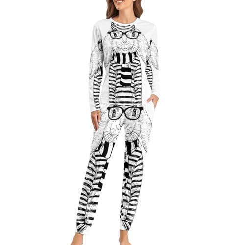 Ensemble de pyjama femme fini les nuits fraîches avec ce sleepwear lapin