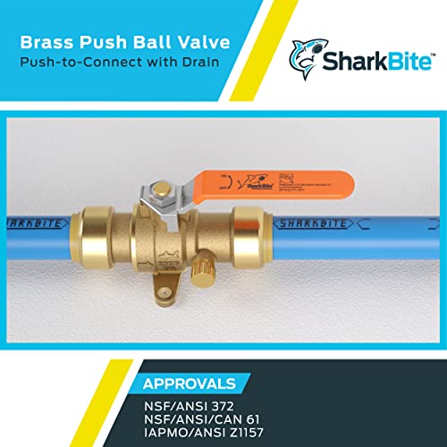 SharkBite Max Ball Valve with Drain Vent and Mounting Bracket, Push to Connect Brass Plumbing Fitting, PEX Pipe, Copper, CPVC, PE-RT, HDPE - Image 6