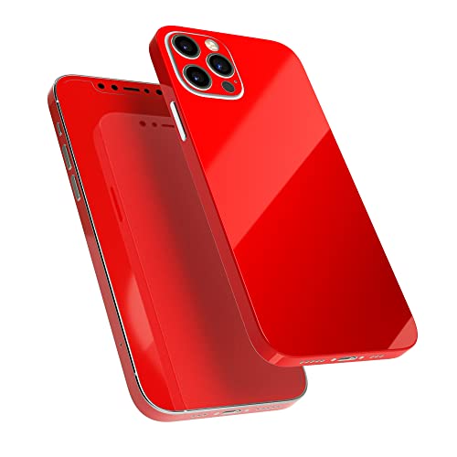 Design Skinz - Compatible with Apple iPhone 13 Pro Max - Protective Vinyl Decal Wrap Skin Cover (Screen Trim & Back Glass Skin) - Solid Red