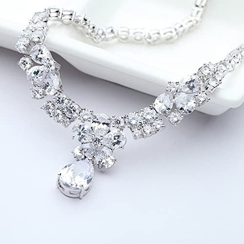 Collier initial argent cadeau idéal femme pendentif fleur brillant 44cm