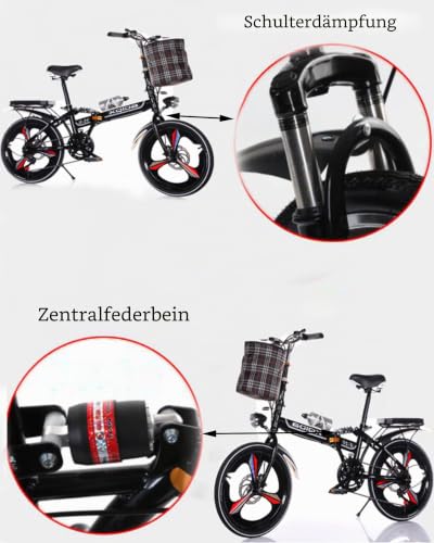 klapprad 20 zoll Erwachsene Männer und Frauen Teens,Doppelte Stoßdämpfung vorne und hinten...