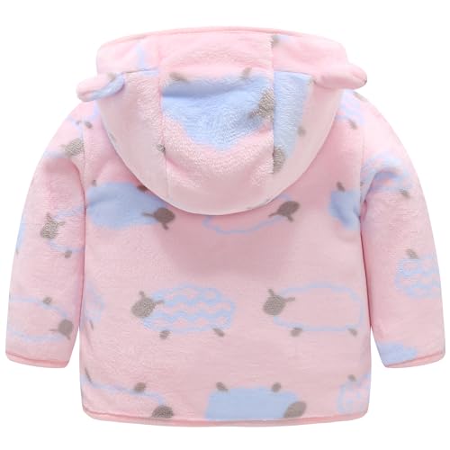 AIWUHE Baby Boys Girls Hooded Fleece Jacket Cute Bear Hoodie Zip Up Teddy Coat Sherpa Winter Warm Outwear With Pocket 1-6Y2