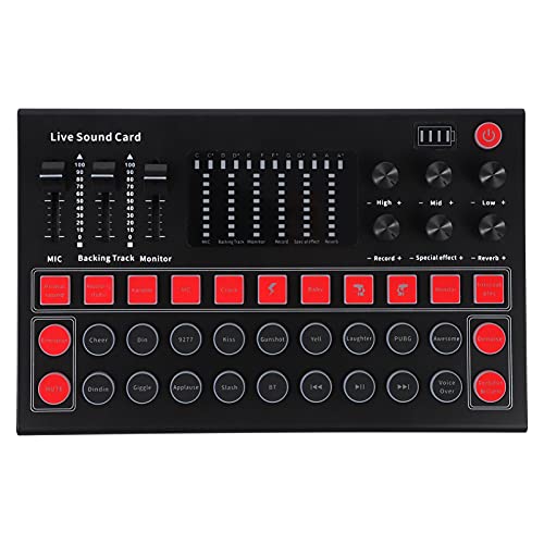 balacoo Voice Changer Audio Mixer Sound Card RGB Lighting Portable Live Streaming Equipment for Gaming Karaoke and Music Recording Compatible Phone and Game Consoles