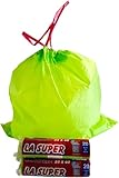 Bolsas de basura 30L Autocierre La Super (60 bolsas)-Pack 3 rollos verde, Tricapa Resistente, Perfumadas y anti-goteo 55x60 cm Para cubo Doméstico, Baños, oficinas y Cocinas (PLUS-AE-30L)