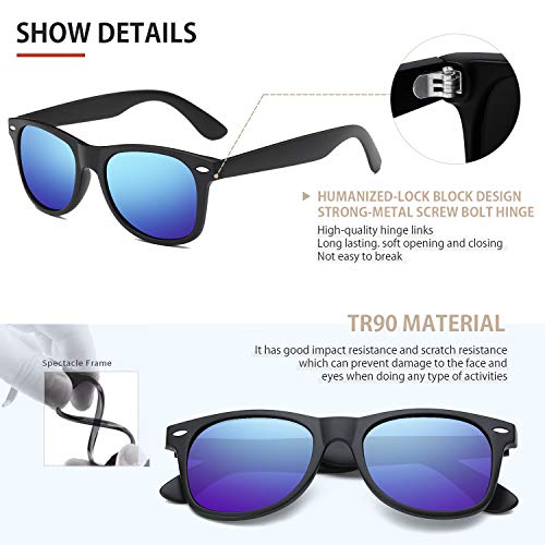 Image of FEIDUSUN Sunglasses Men Polarized Sunglasses for Mens and Womens,Black Retro Sun Glasses Driving Fishing UV Protection