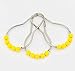 DOTZ Yellow Roller Shower Curtain Rings | Nickel-Plated Stainless Steel Hooks with Easy Glide Roller Balls | Durable and Polished, Won't Snag or Tear | Set of 12