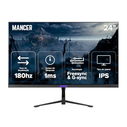Monitor Gamer Mancer Valak Z3S | 23.8 Pol | IPS | 2K | 1ms | 180Hz | FreeSync e G-Sync | HDMI/DP | MCR-VKZ3S-BL01