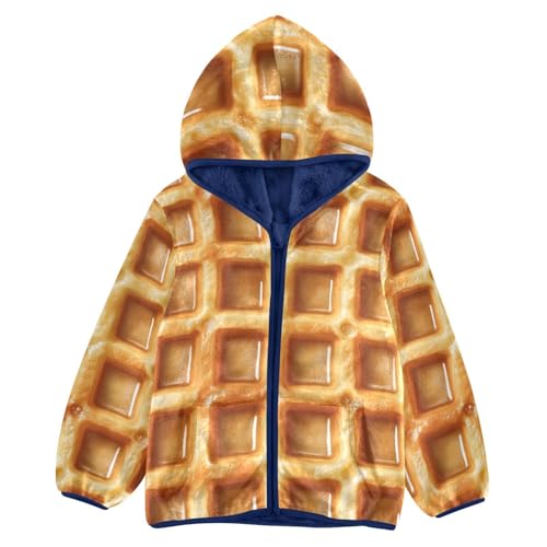 Waffle Girls Fleece Jacket Girls Fall Jacket Girls Zip Up Hoodie Girls Sherpa Jacket 2-10T