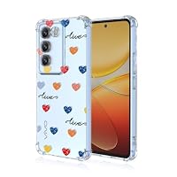 SEAHAI Cover per Vivo V40 SE 80W, Custodia Protettiva Ultra Sottile ed Elegante in Silicone TPU, Vetro a Colori Sfumato AntiGraffio Antiurto Case, Rosa Blu