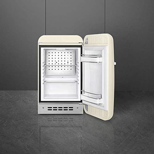 SMEG FAB5 Retro Mini Fridge – 50s Style Compact Small Refrigerator, 1.2 cu ft, Automatic Defrost, LED Lighting, Adjustable Shelves– Made in Italy – Perfect for Home, Dorm, Office, Hotel -Cream on Fridge.com