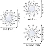 Mirror Wall Decor Metal Sun Mirror Home Decoration Wall Art Decorative Mirror Suitable for Living Room Bedroom Bathroom Entryway