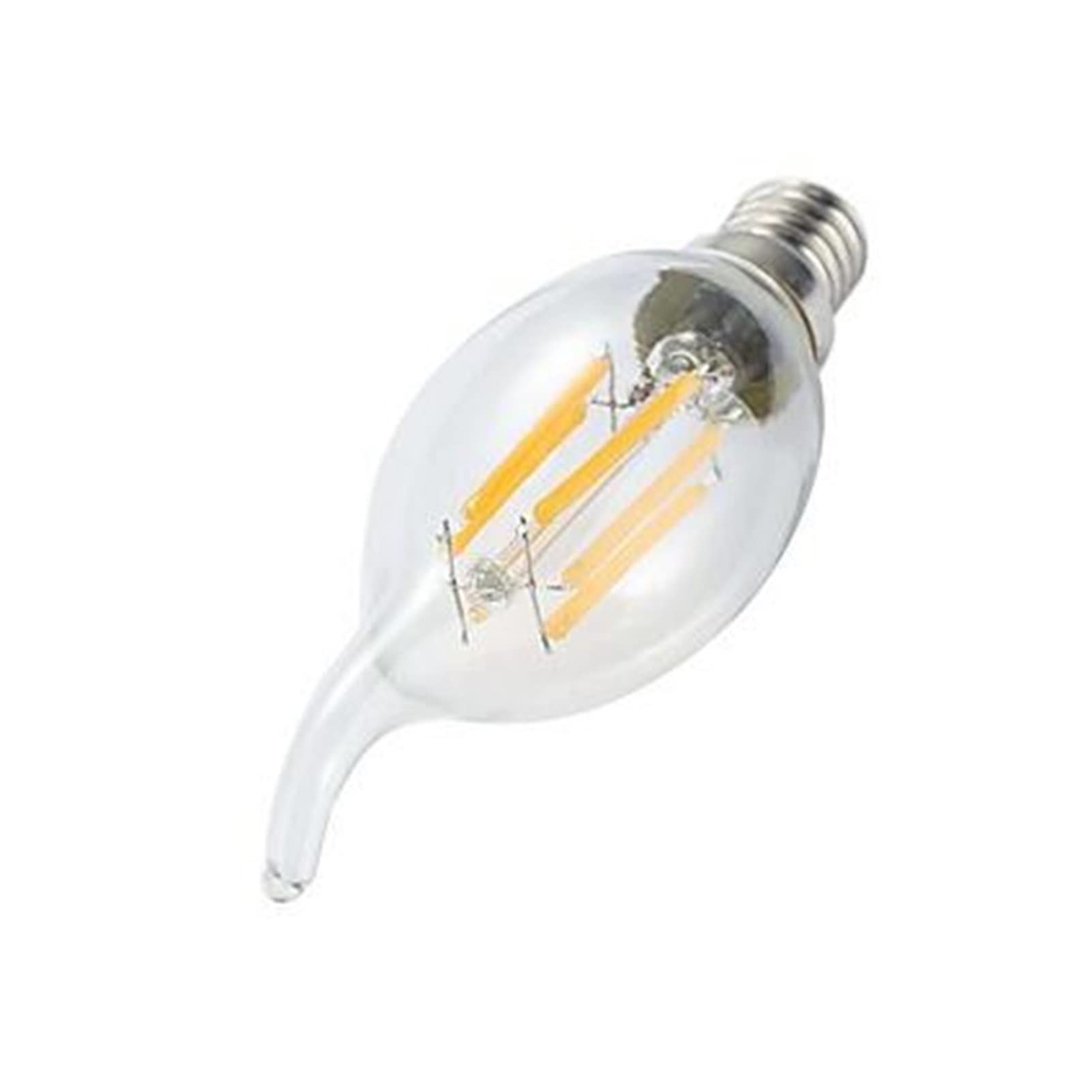 YFlifangting 10 pezzi PORTATO Lampadina del filamento E14 4W / 6W AC220V Glass Shell a 360 gradi c35 Edison retrò candela luce calda / fredda bianco ( Color : Clear , Emitting Color : Cold White )