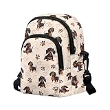 Xumfabuy Cute Dog Cross Body Purse with Adjustable Strap, Paw Print Phone Purse Large Capacity for Phone Cards Lipstick Note, Dachshund Crossbody Bags Special Gifts for Friends Kids Girls