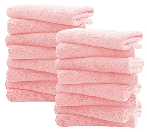 Image of Spotted Play 16 Pack Burp Cloths for Baby - 20" by 10" Ultra Absorbent Burping Cloth, Newborn Towel - Milk Spit Up Rags - Burpy Cloths for Unisex, Boy, Girl - Burp Cloths Set (Pink)