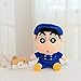 zcm Peluche poupée 26 Cm Crayon Shin-Chan en Peluche Poupée Jouet Crayon Shin-Chan avec Imperméable en Peluche Action Figure Garçon Poupée avec Superman Sac À Dos Écoliers