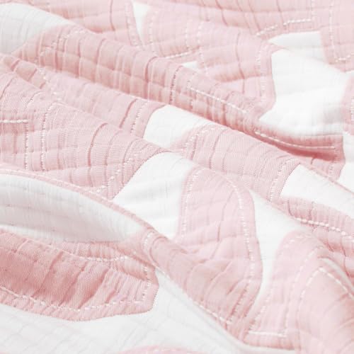 SLEEP ZONE Twin/Twin XL Quilt Set, Cotton Blend Bedding, Pink Bedspread - image 7