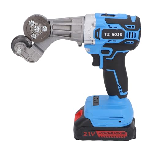 XHTLLO Cordless Electric Scissors, 21V Cordless Metal Scissors with 360° Rotating Head, 3 Degree Rechargeable Electric Shear Cutting Tool, Metal Shear for Iron, Aluminum, Steel Plate Cutting(US)