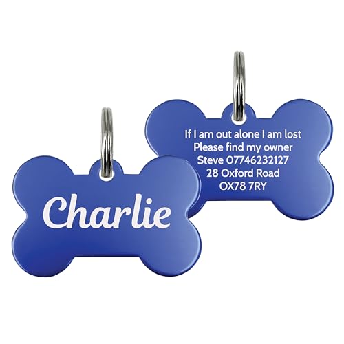 Personalised Dog Tags for Pets Engraved UK Cat Dog Name Identity Pet Tags Doggy Kitten Kitty Puppy Deep Engraved ID Stainless Steel (Bone Shape - Pink) - Image 8