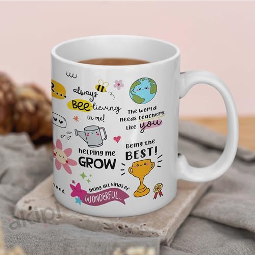 Image of Thank You Teacher Mug, Appreciation Mug, Daily Affirmations, Teacher Thank You Gift ARM692 11oz Ceramic Coffee /Tea Cup