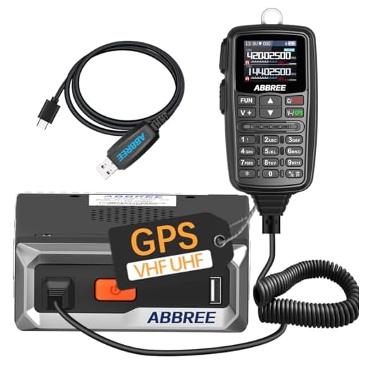 ABBREE Mobile Ham Radio 30W GPS Dual Band 136-174MHZ/400-480MHZ NOAA VHF/UHF Long Range Base Station Two Way Radio with Speaker Mic,Air Band,Dual PTT,DTMF,500Channels for Car Vehicle Radios