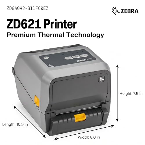 Image of Zebra ZD621 Thermal Transfer Shipping Label Printer | 4x6 | No Ink Required