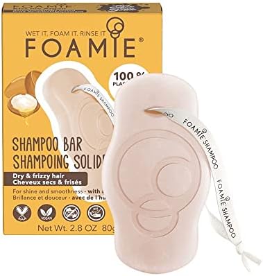 Foamie Natural Shampoo Bar Soap-Free, Argan Oil Shampoo for Dry Hair, Anti Frizz Control Shampoo, Cruelty, Paraben & Sulfate Free, Plastic Free Packaging