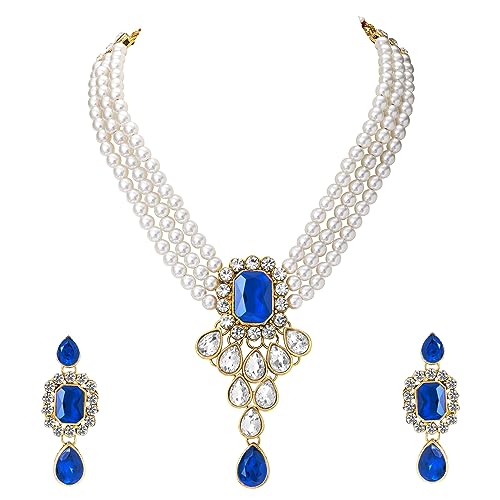 Image of Peora Crystal Faux Pearl Jewellery Gift Set for Women