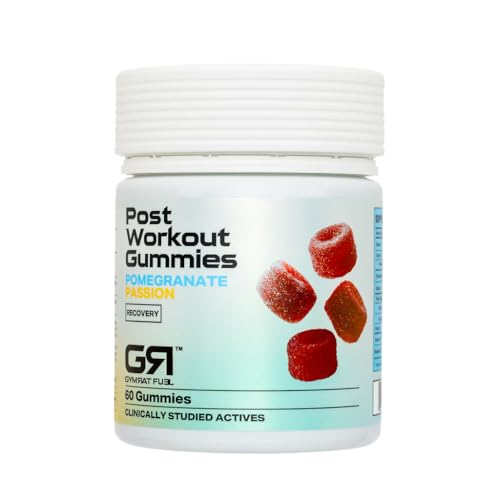 GymRat Post Workout Gummies – Sour Berry Flavor, Intense Energy & Focus, First with Purple Force™, Vasodrive-AP, Guarana, Pea & L-Theanine – USA Made & GMP Certified (60 Ct) (60, Pomegranate)