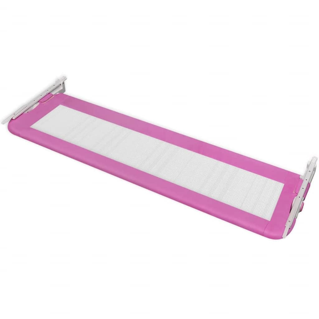 Kleinkind Bettschutzgitter 2 Stück Rosa 150 x 42 cm, Bettbarriere mit Netzgewebe, Absturzsicherung für Kinderbett, Seitenschutz für Babysicherheit im Schlafzimmer und Reisebett