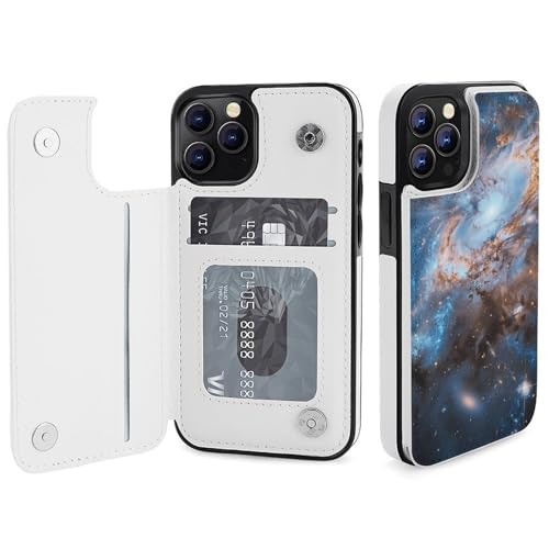 HKMNLEW ���j�o�[�X �M�����N�V�[ �X�y�[�X �v�����g �t���b�v �t�H�� �E�H���b�g �P�[�X iPhone 12 Pro�p PU ���U�[ �}�O�l�b�g �ϏՌ� �X�}�z�P�[�X �J�o�[ �J�[�h�z���_�[�t��