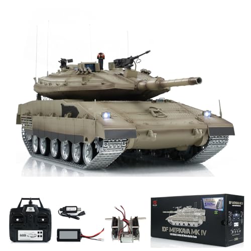 wheelfun 1/16 RC Tank IDF Military Merkava MK IV Metal Tracks Road Wheels Idlers Pro Edition Turret...