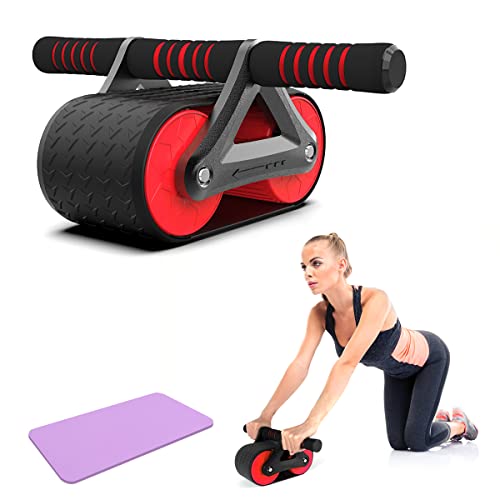 Automatic Rebound Abdominal Wheel, Double Round Ab Roller Wheel Exercise Equipment, Domestic Abdominal Exerciser, Ab Roller For Abs Workout, Beginners And Advanced Abdominal Core Strength Training (Red) #TOP4