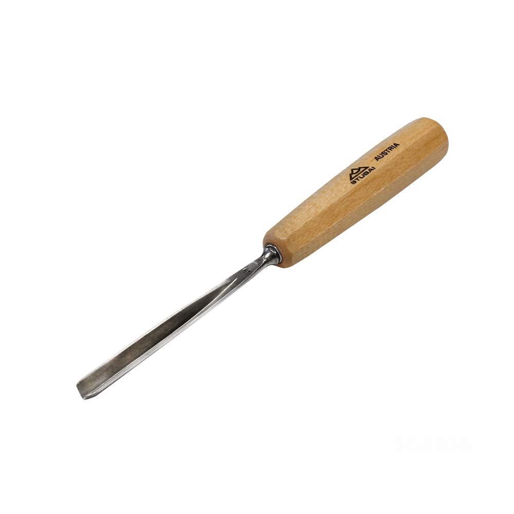 Stubai 554108 dłuto do rzeźbienia w drewnie, typ 41, długość polerowana, szaro-beżowa, 8 mm