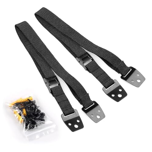 LOORGVEL テレビ転倒防止ベルト 家具固定用耐震ストラップ 可能な ロック付き 黒色 地震対策用家具アンカー