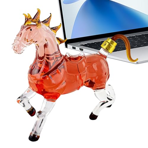 Eventerde Carafe à Whisky | Distributeur de Liqueur en Forme d'Animal 1000ml - Carafe à Vin en Verre Design Cheval | Cadeau pour Hommes et Ami Amateur de Bourbon Bar à Domicile Noël age