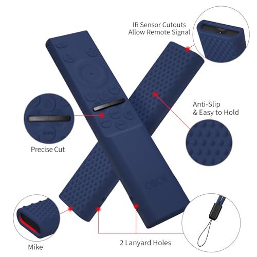 Image of Samsung QLED TV Remote Cover - Silicone Full Wrap Protective Case with Loop (H-Dark Blue) - Compatible with Samsung Smart TV Remote BN59-01311