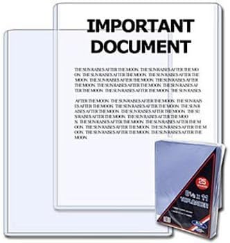 BCW 8.5 x 11 - Document Topload Holder - 25 Holders per Pack (Quantity of 100)