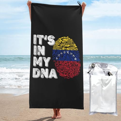 Toalla de playa Venezuela Está En Mi ADN, orgullo y suavidad unisex para tus vacaciones 2