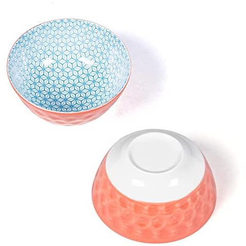 Salad Bowls Ceramic Cereal Bowls Set of 6 - Colorful Small Bowls for or Ice Cream, Soups, Cereals, Salads, Snacks, Condiment, Microwave and Dishwasher Safe -4.75 Inch(380ml) Cover