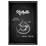 artboxONE Poster 60x40 cm Essen & Trinken Ristretto Coffee Zeichnung - Bild Coffee Cafeteria Coffee
