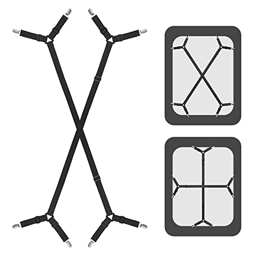JSUOEO Correas de Soporte para sábanas 2 Pinzas para sábanas sábanas Ajustables Que se Mantienen Resistentes Clips Triangulares elásticos para Fundas de colchón Cierres para Todas Las sábanas Fundas Cover