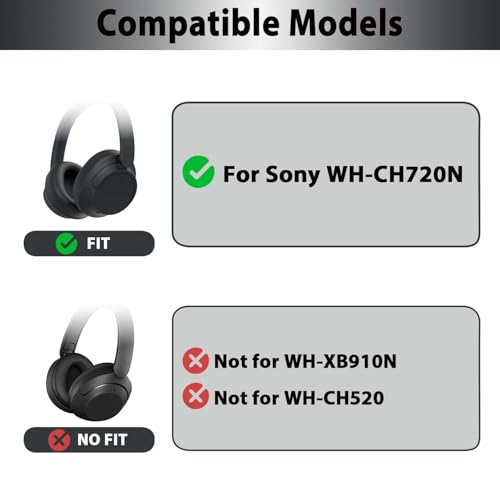 Reemplazo de Almohadillas para Oídos Adhiper para Sony WH-CH720N, WH-CH710N - Azul | Almohadillas para Auriculares Sony con Cuero de Proteína y Espuma de Memoria de Alta Densidad miniatura 2