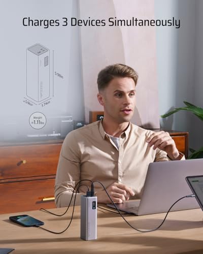 Image of CUKTECH 15 SE Power Bank 20000mAh 65W Laptop Charger, 3-Port USB C Portable Charger, PD 3.0 Fast Charging External Battery Pack for iPhone 16 /15 /14 Series, Samsung, MacBook, Dell, Steam Deck, and More