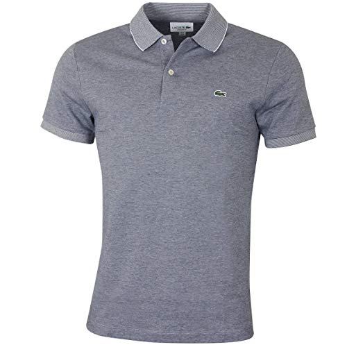 Preisvergleich Produktbild Lacoste Herren Gerippter Kragen-Polo-Hemd - Flour / Marine Blau - M