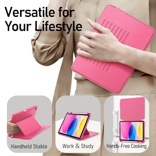 Image of JETech Multi-Angle Stand Case for iPad (A16) 11th /10th Gen, Pink