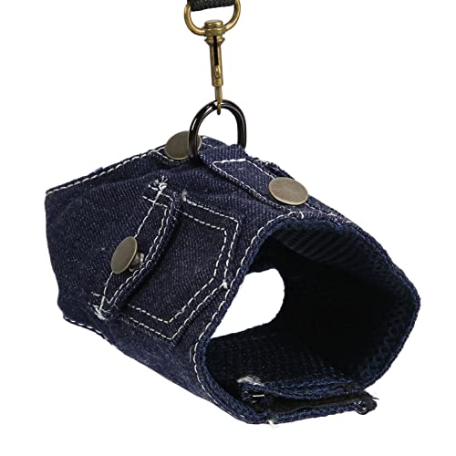 Pettorina jeans per cani, previene il soffocamento, rete traspirante, giacca di jeans per cani aderenti (L)