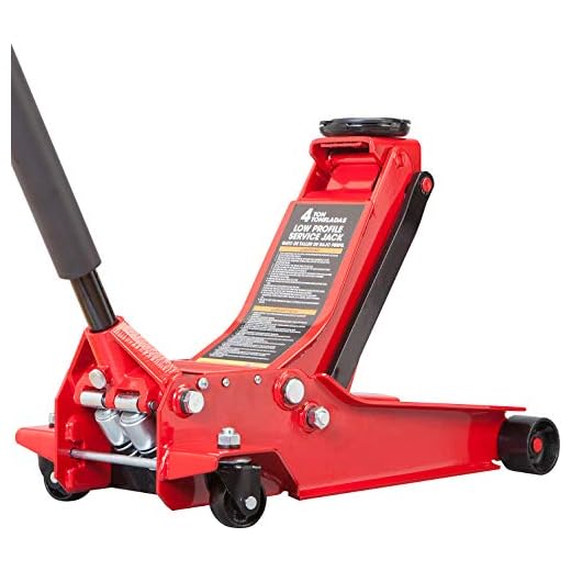 BIG RED AT84007R Torin Hydraulic Low Profile Service/Floor Jack with Dual Piston Quick Lift Pump, 4 Ton (8,000 lb) Capacity, Red