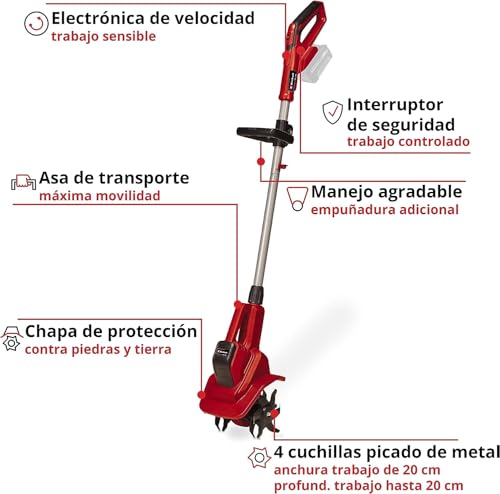 Motoazada con batería Einhell 18V de velocidad regulable y agarre extra 4