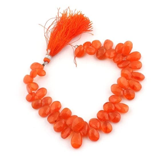 Carnelian briolettes en gouttes de 9-13mm pour création de bijoux d'été