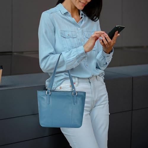 Image of Leather Purse For Women - Real Leather Tote For Women - Ladies Shoulder Handbag For Work, Travel, Casual Use